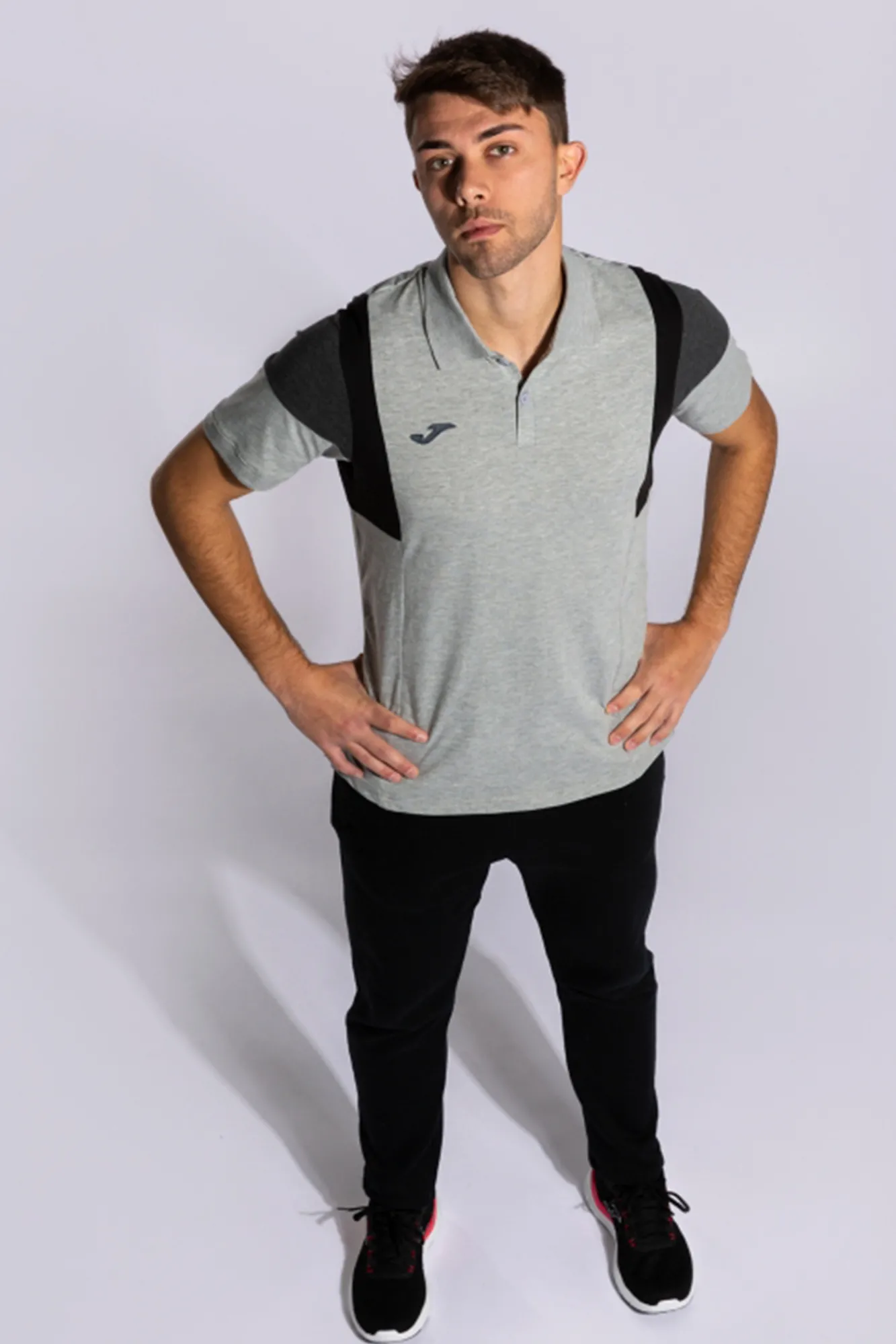 Joma Polo Manga Corta Confort Gris Melange Gris Claro