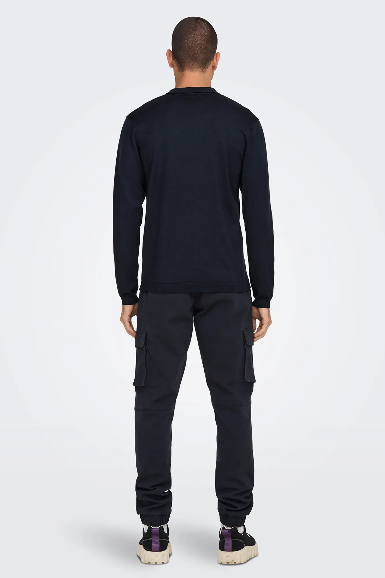 Only & Sons Polo Manga Larga Navy Outlet