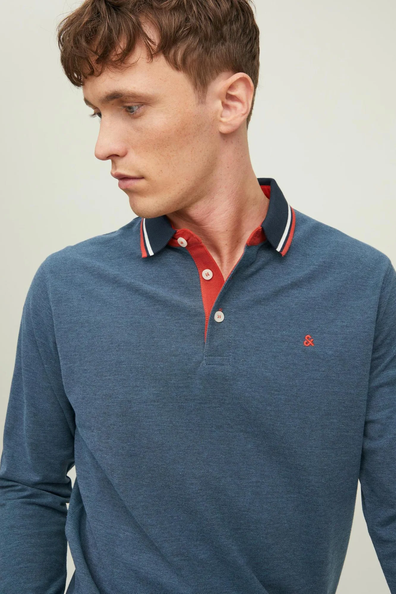 Jack & Jones Polo Manga Larga Azul Medio Best