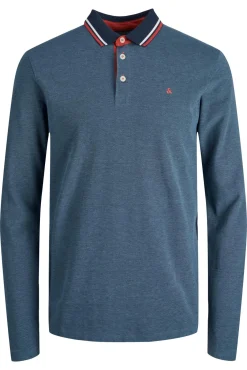 Jack & Jones Polo Manga Larga Azul Medio Best