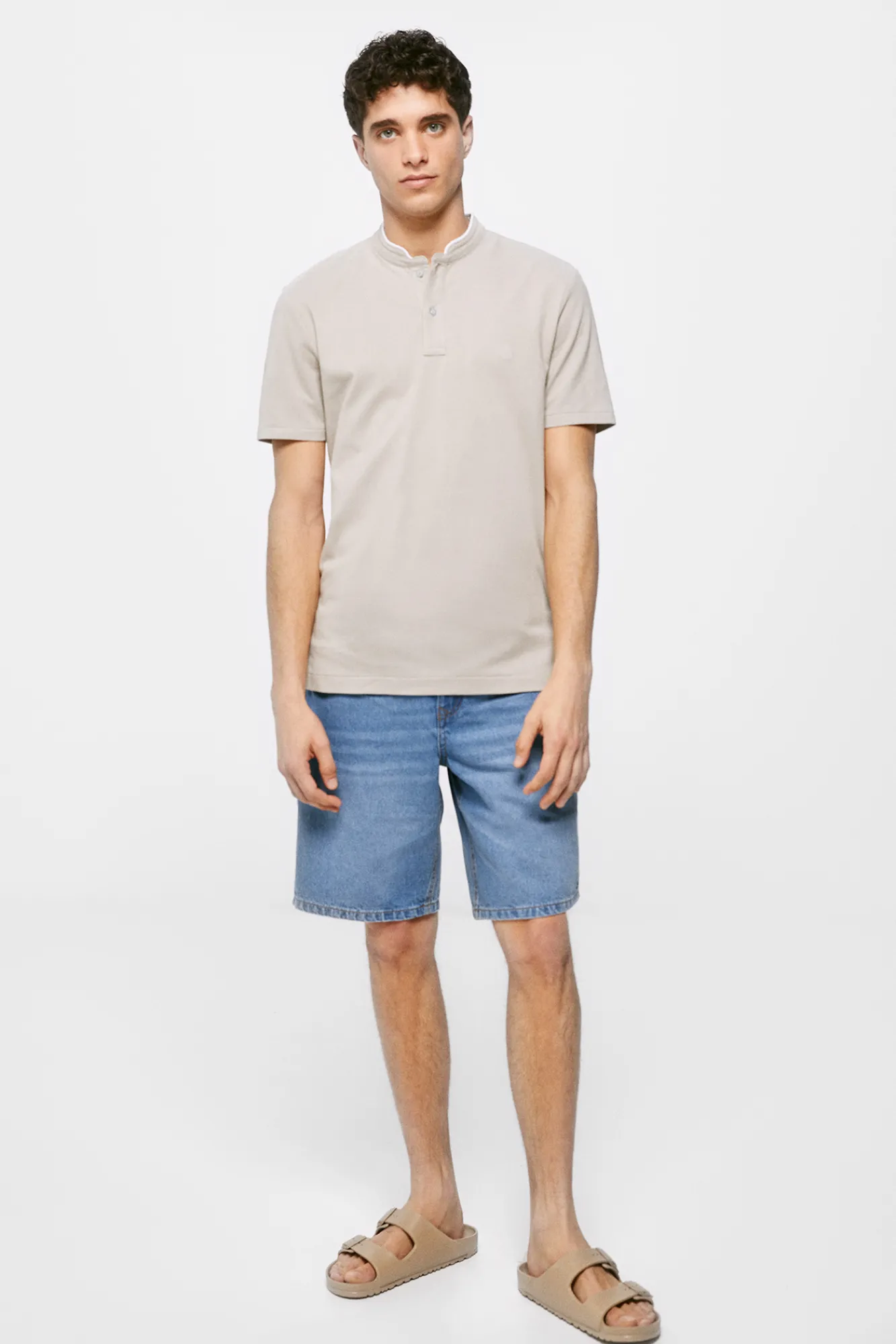 * Polo Mao Oxford Gris Medio New