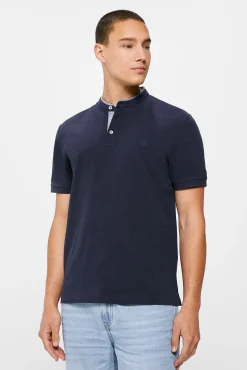 * Polo Mao Slim Azul Oscuro