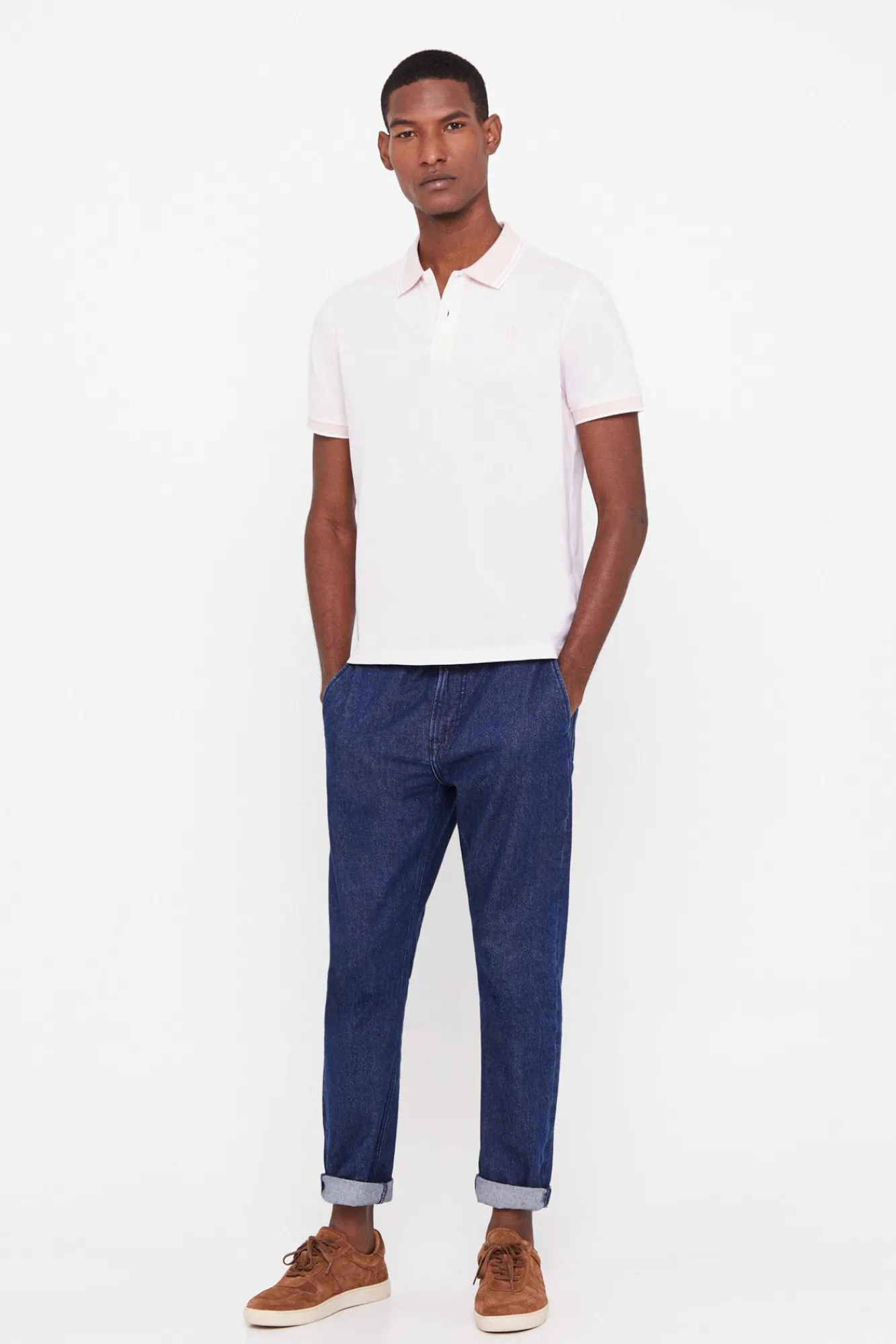 Cortefiel Polo Oxford Tip Rosa