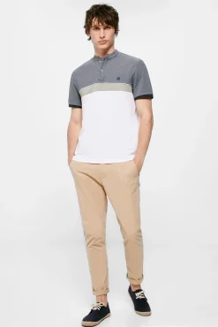 * Polo Oxford Tricolor Slim Azul Oscuro Hot