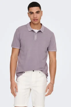 Only & Sons Polo Pique Morado Clearance