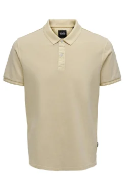 Only & Sons Polo Pique Gris Medio Outlet