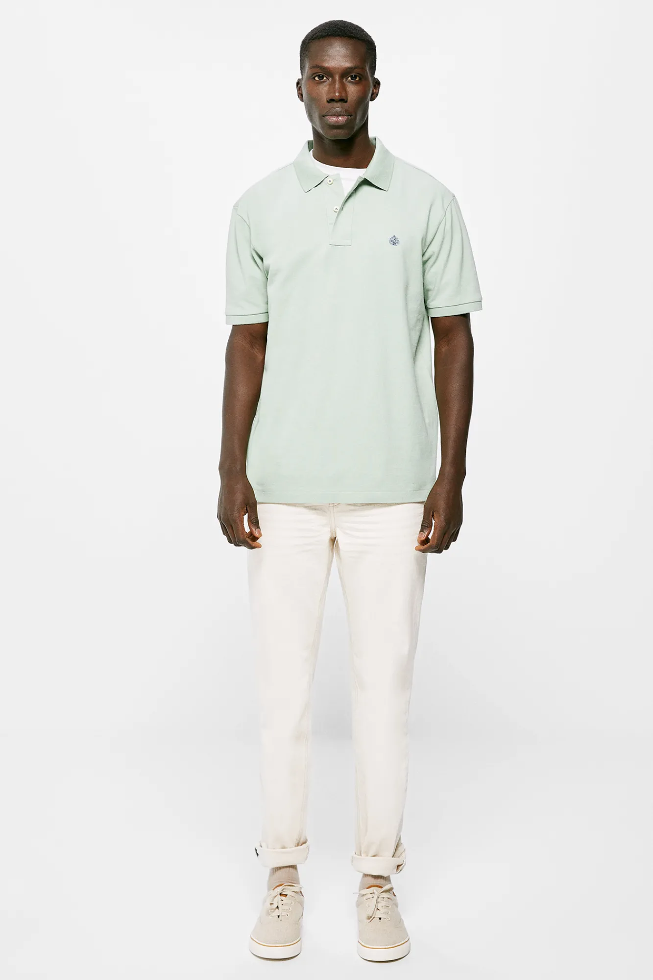 * Polo Pique Basico Verde Clearance