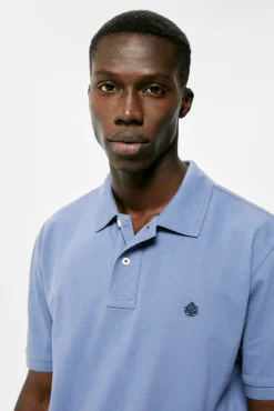 * Polo Pique Basico Azul Medio Outlet