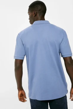 * Polo Pique Basico Azul Medio Outlet
