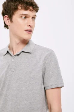 * Polo Pique Basico Slim Gris Medio Online