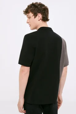 * Polo Pique Block Horizontal Gris Oscuro Hot