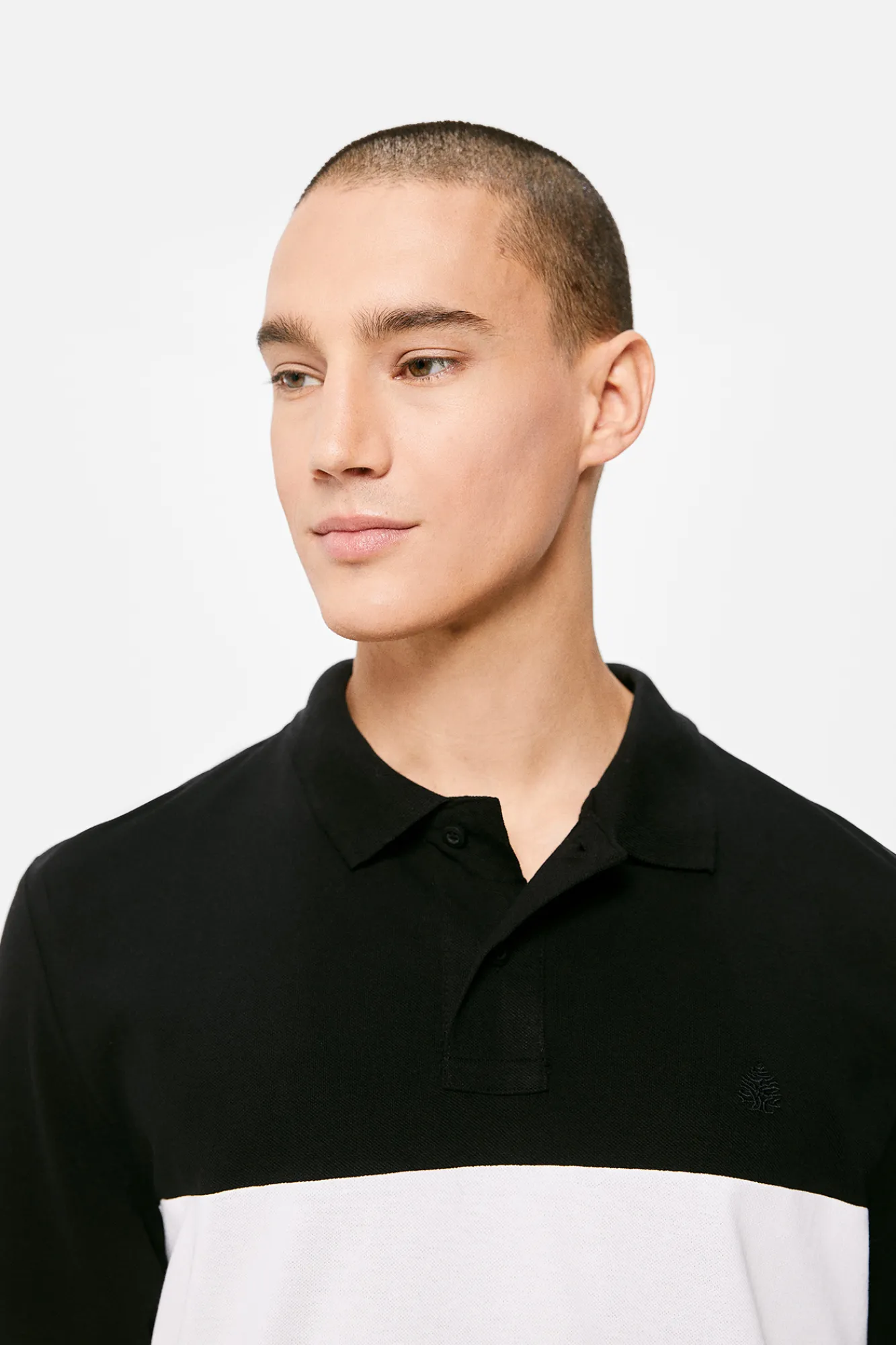 * Polo Pique Color Block Negro New