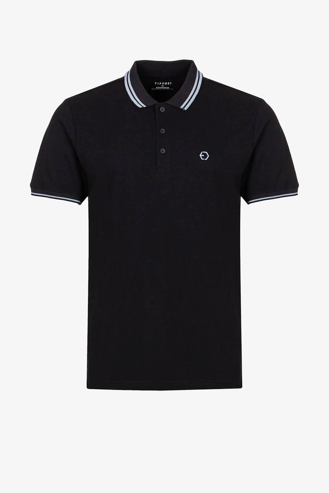 Tiffosi Polo Pique Con Detalle Rayas Negro Online