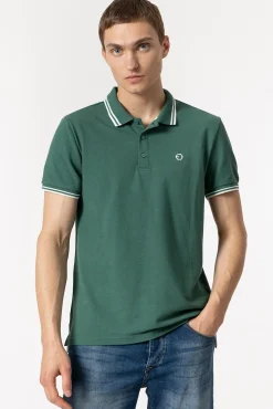 Tiffosi Polo Pique Con Detalle Rayas Verde Online