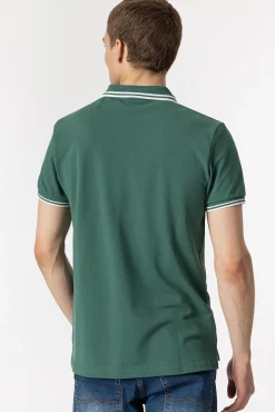 Tiffosi Polo Pique Con Detalle Rayas Verde Online