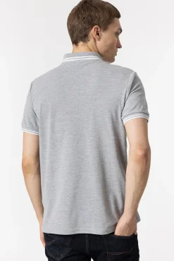 Tiffosi Polo Pique Con Detalle Rayas Gris Claro