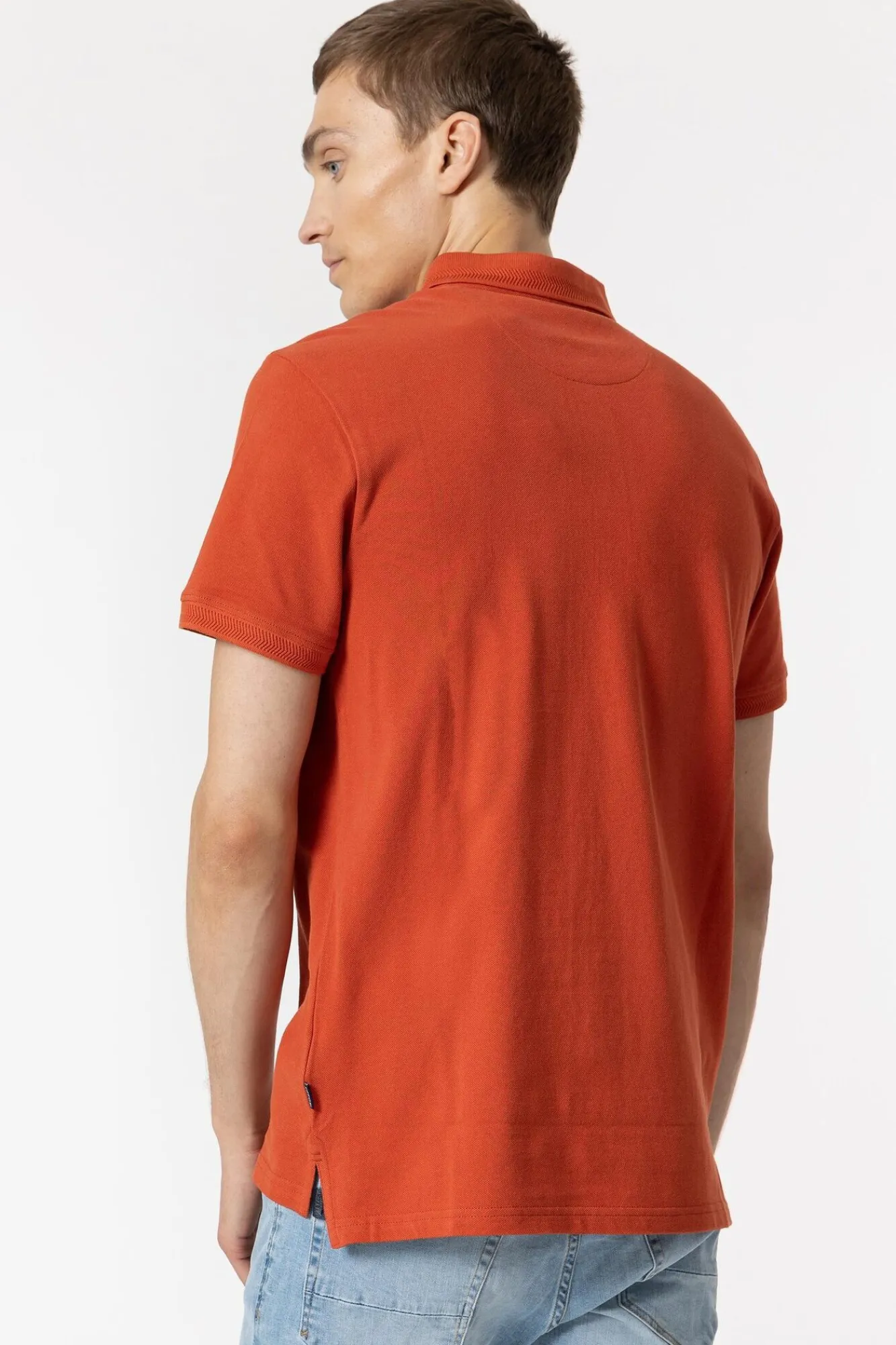 Tiffosi Polo Pique Cuello Con Detalle Naranja Online