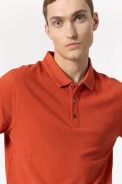 Tiffosi Polo Pique Cuello Con Detalle Naranja Online