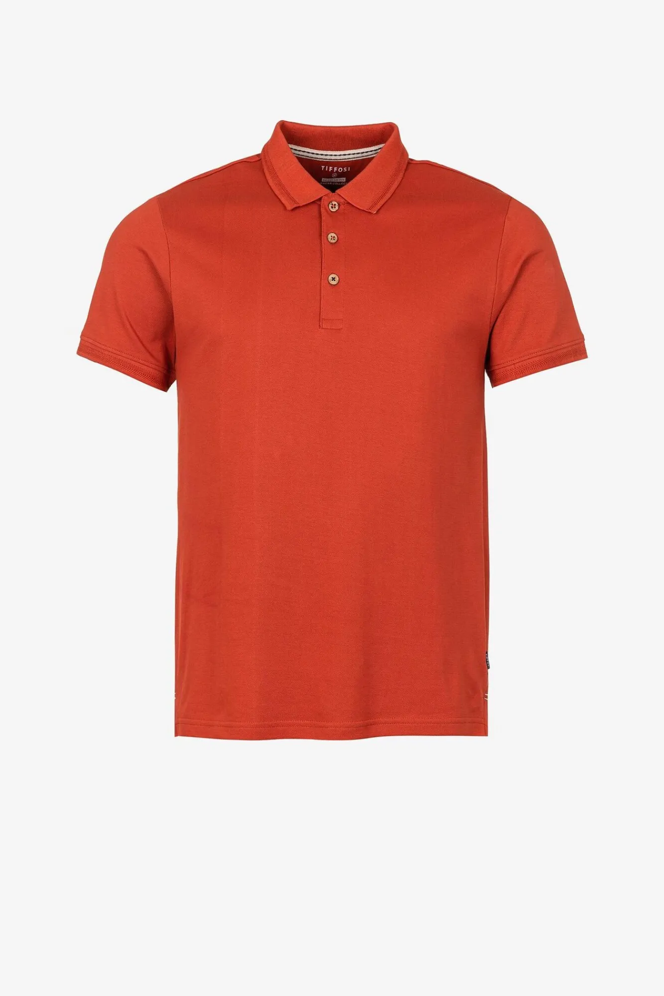 Tiffosi Polo Pique Cuello Con Detalle Naranja Online