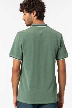 Tiffosi Polo Pique Detalle Estampado Con Relieve Verde Hot