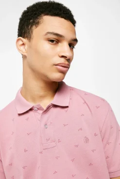 * Polo Pique Estampado All Over Lila New