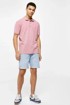 * Polo Pique Estampado All Over Lila New