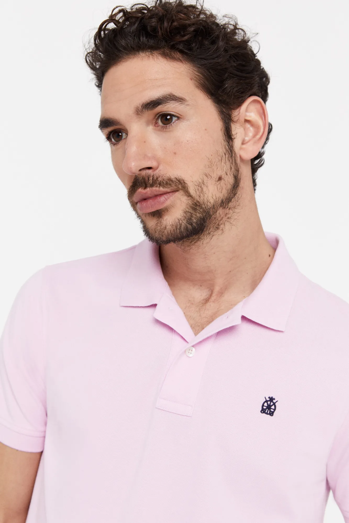 Cortefiel Polo Pique Logo Rosa Hot