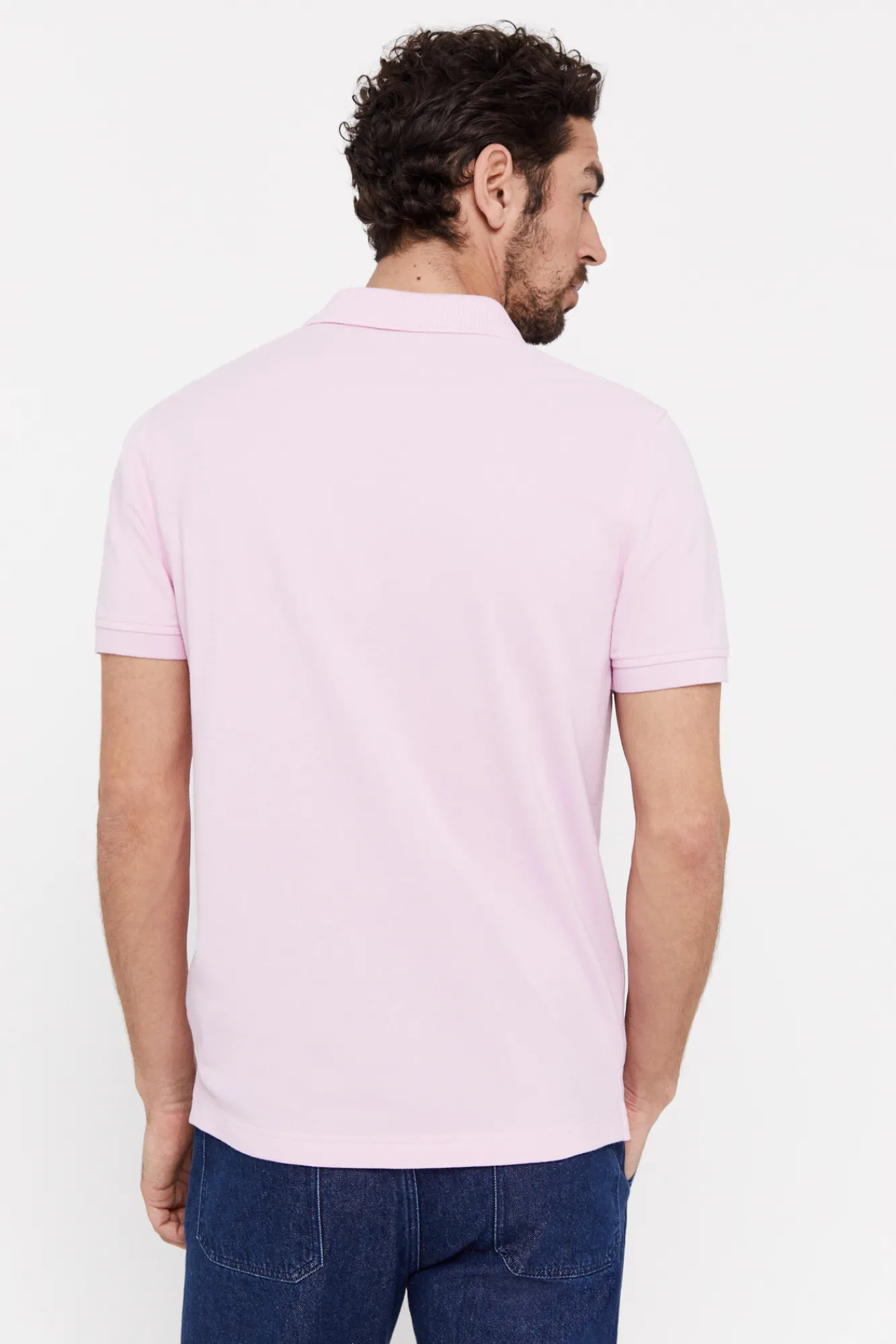 Cortefiel Polo Pique Logo Rosa Hot