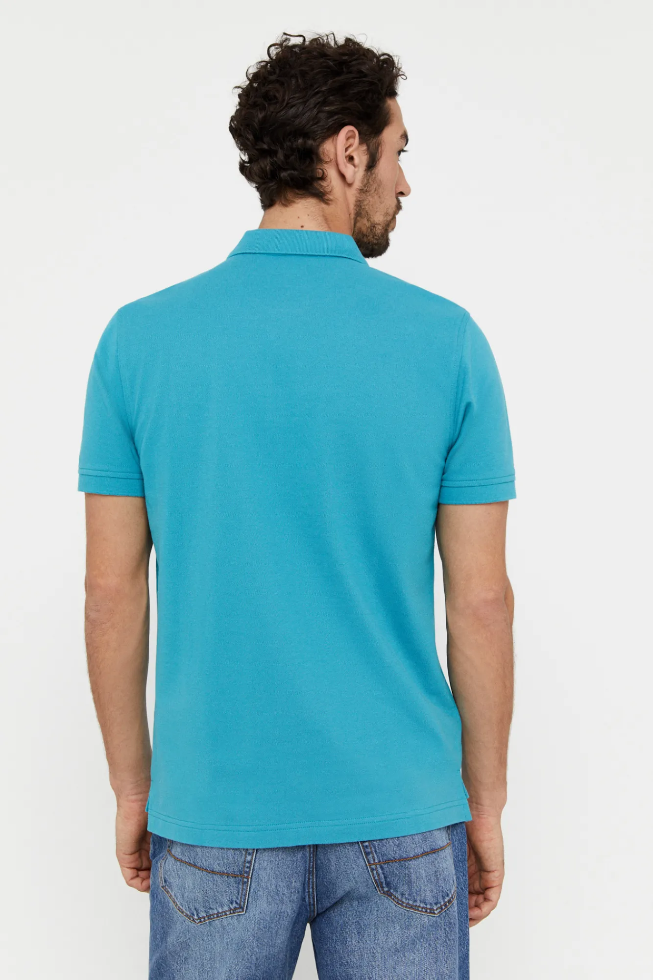 Cortefiel Polo Pique Logo Turquesa