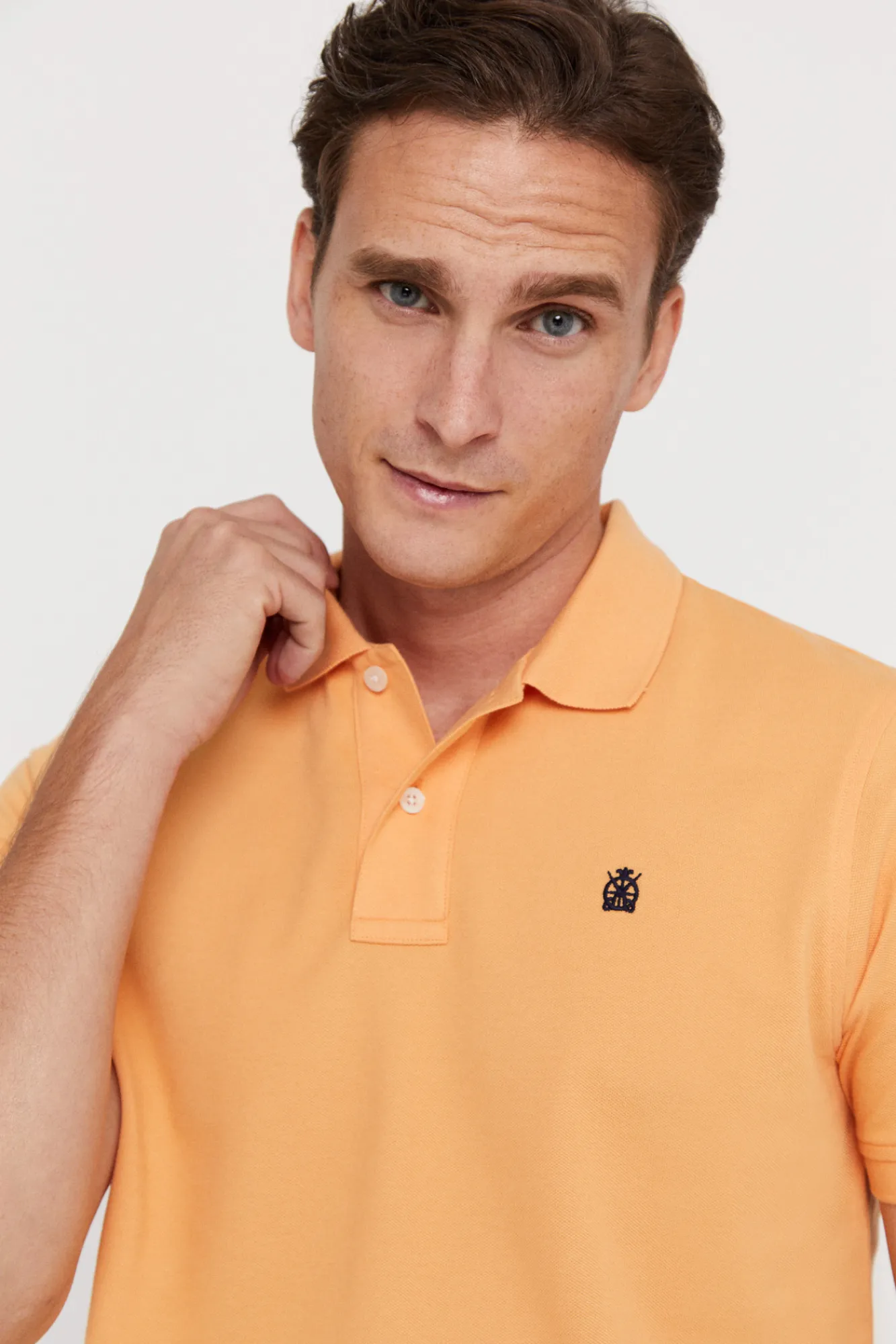 Cortefiel Polo Pique Logo Naranja New