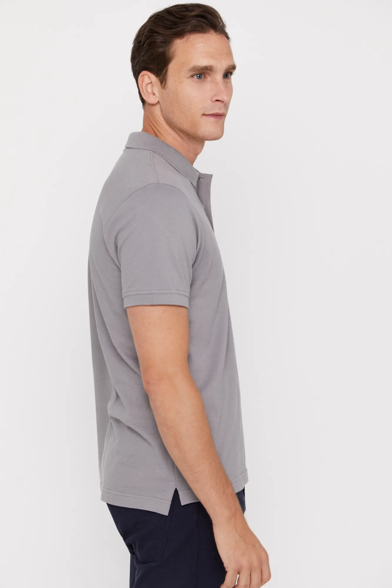 Cortefiel Polo Pique Logo Gris Sale