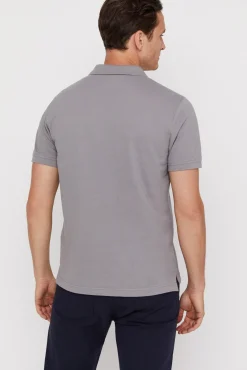 Cortefiel Polo Pique Logo Gris Sale