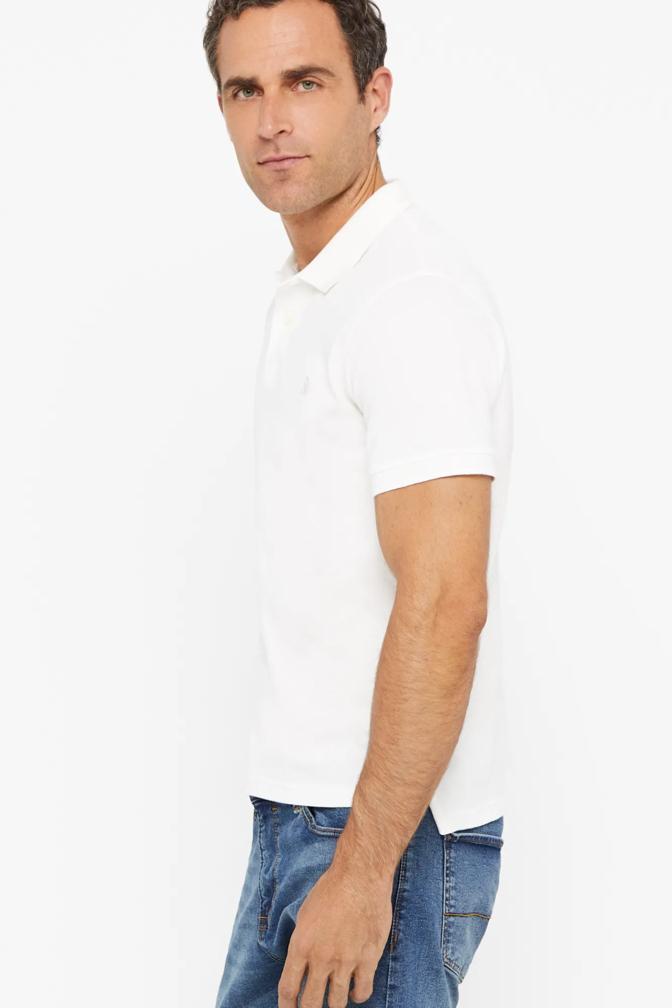 Cortefiel Polo Pique Logo Marfil Best