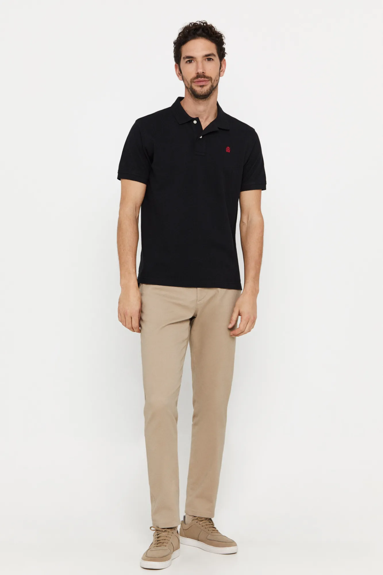 Cortefiel Polo Pique Logo Negro