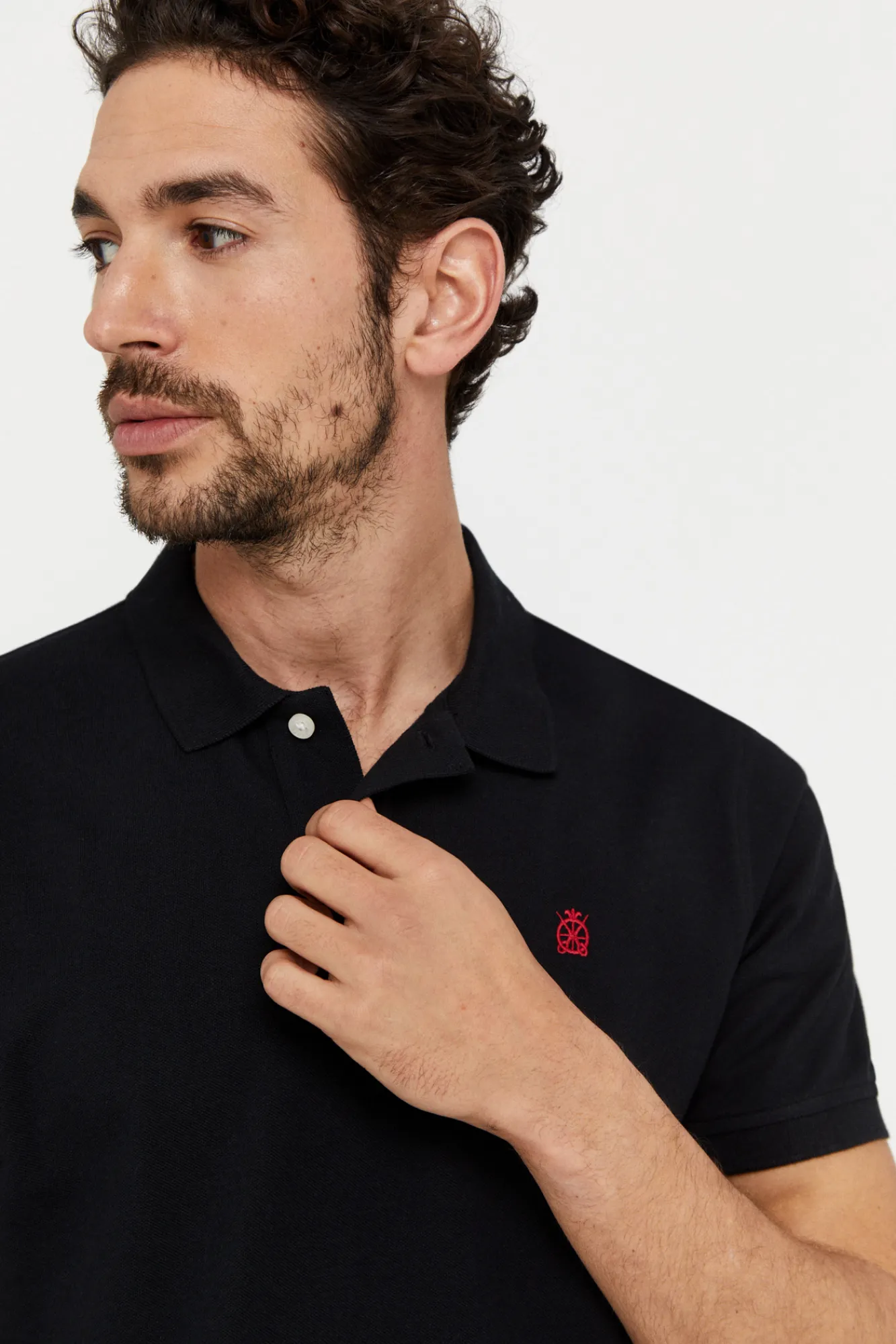 Cortefiel Polo Pique Logo Negro