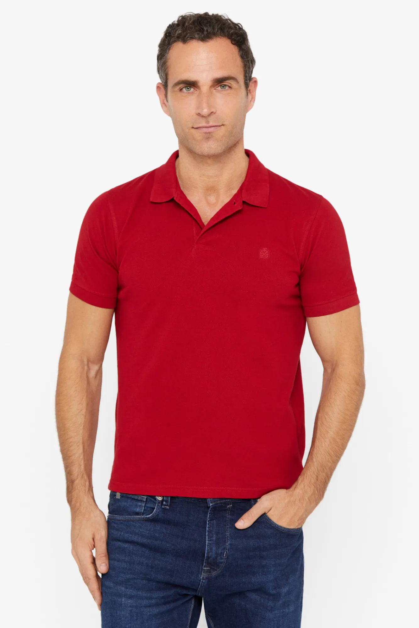 Cortefiel Polo Pique Logo Rojo Best