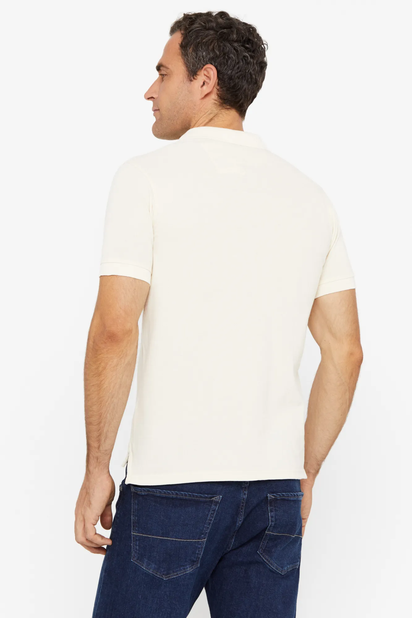 Cortefiel Polo Pique Logo Beige Hot