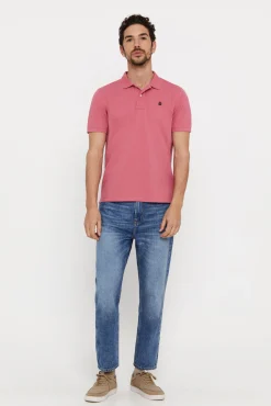 Cortefiel Polo Pique Logo Rosa Sale