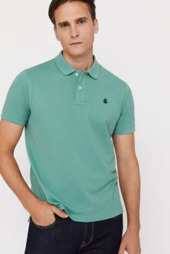 Cortefiel Polo Pique Logo Verde Outlet