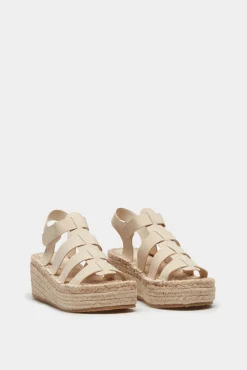 * Sandalia Cangrejera Yute Estampado Tostado