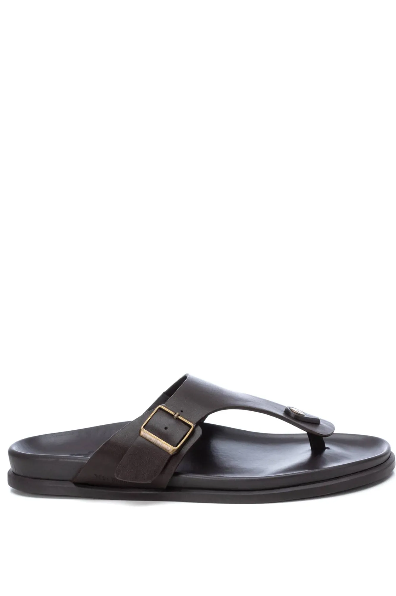 Xti Sandalia De Material Que Imita La Piel De Hombre, Marron Oscuro Outlet