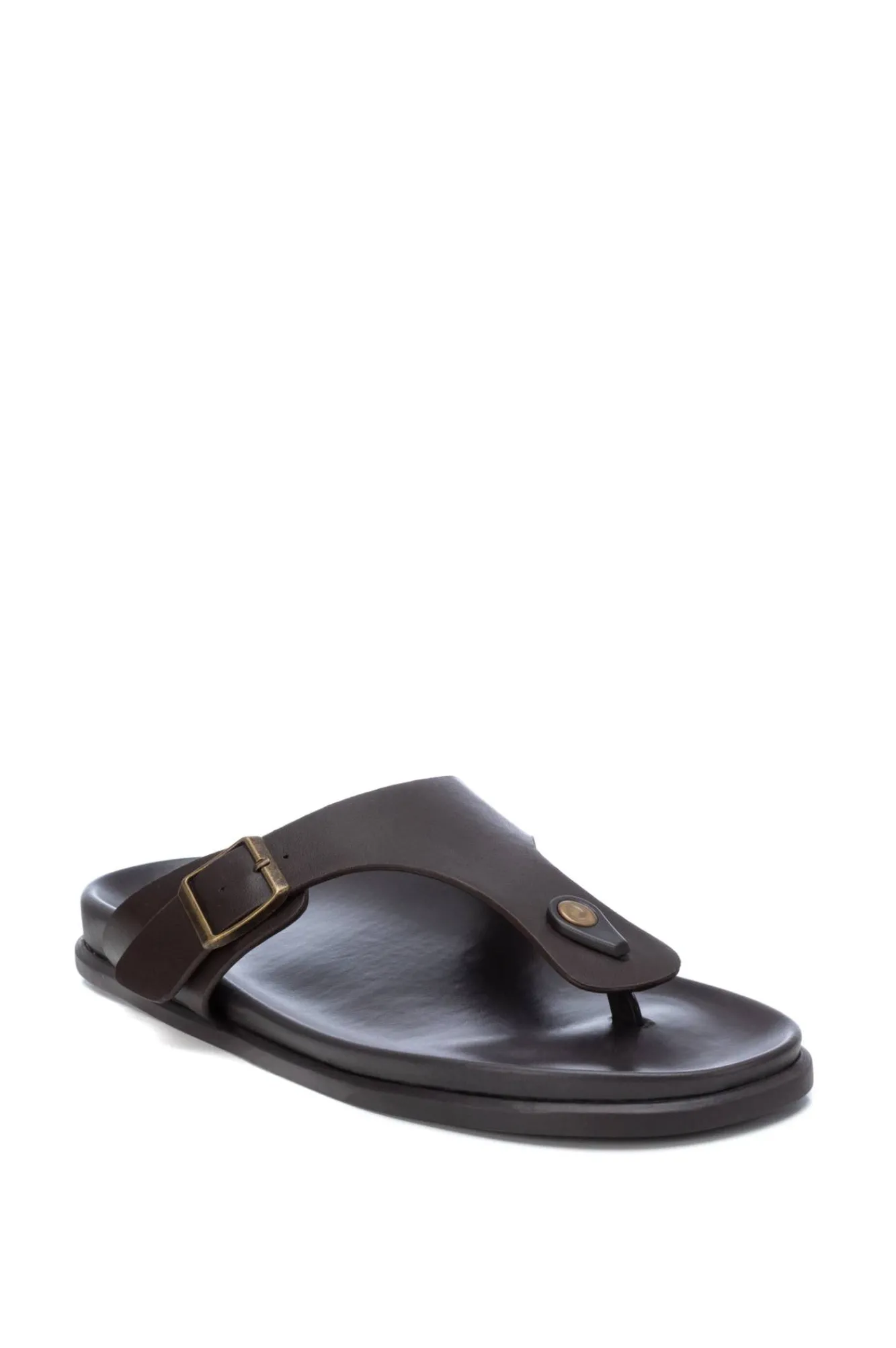 Xti Sandalia De Material Que Imita La Piel De Hombre, Marron Oscuro Outlet