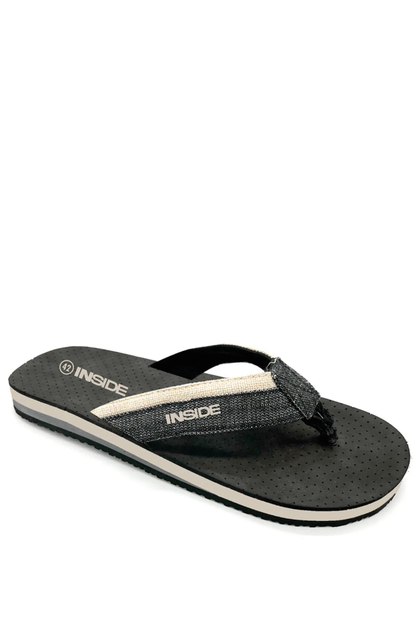 Inside Sandalia Dedo Combinada Denim Negro Hot