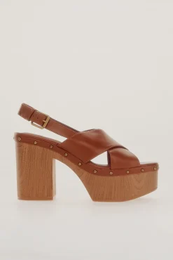 Slowlove Sandalia Plataforma Estilo Madera Vino Discount