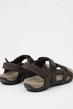 Inside Sandalia Sport Cangrejera Velc Marron Oscuro
