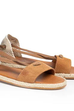 Popa Sandalias Clara Laz Serraje Cuero Marron