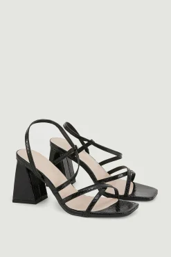 Pimkie Sandalias Con Tiras Efecto Serpiente Negro Best
