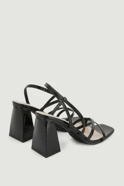 Pimkie Sandalias Con Tiras Efecto Serpiente Negro Best