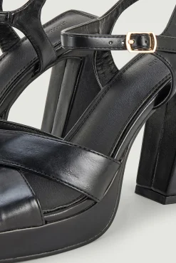 Pimkie Sandalias De Plataforma Y Tacon Trapecio Negro