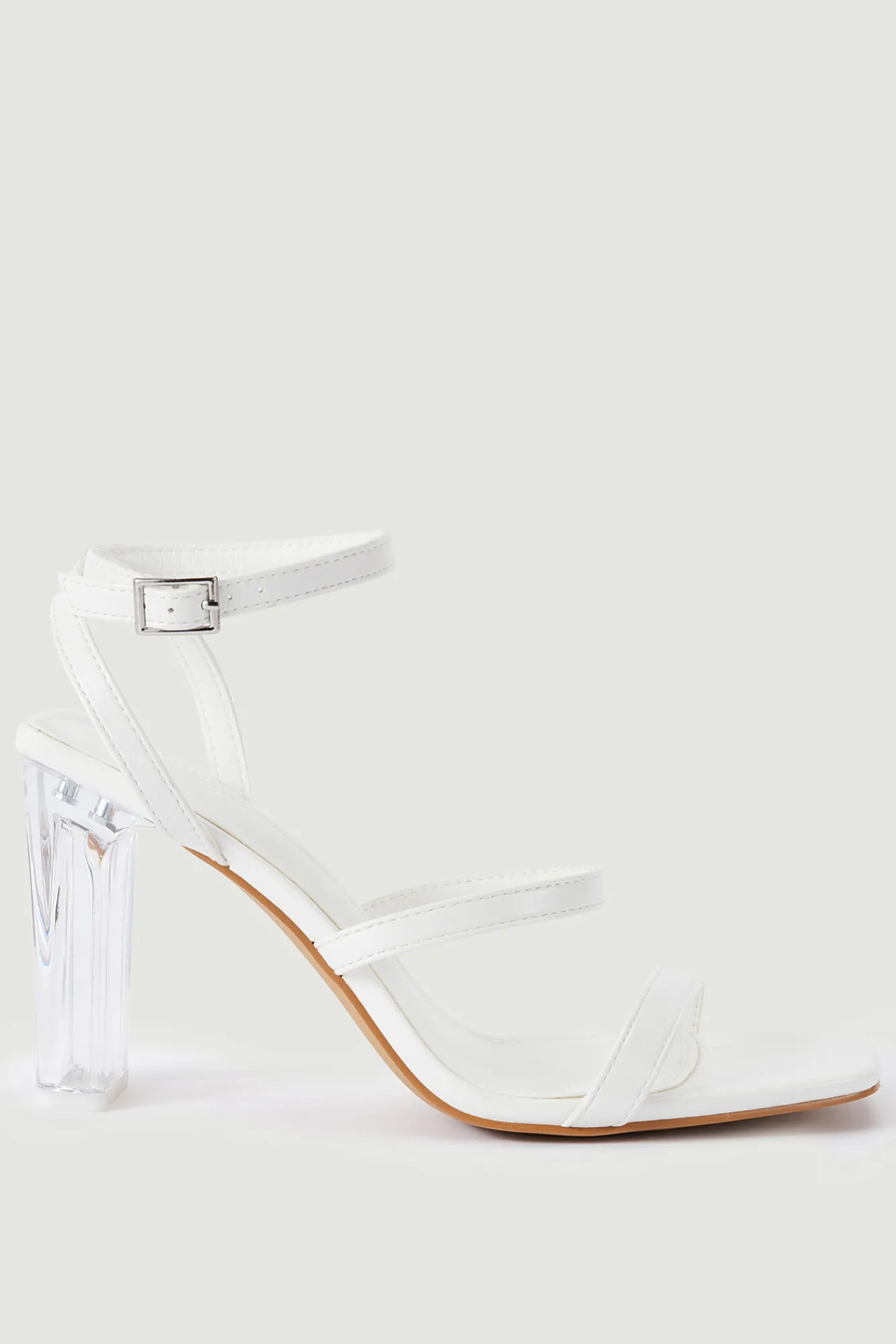 Pimkie Sandalias De Tacon De Plexiglas Blanco Best